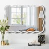 FONTOI Wavy Rectangle Wall Mirror, 40"*28" Modern Mirror Wall Decor for Bathroom Bedroom Living Room Cloakroom Entryway, White, 39.8"*1.2"*28" - 2 of 4