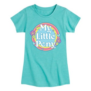 Girls' - My Little Pony - Retro Rainbow Badge Logo Fitted Short Sleeve Graphic T-Shirt - 1 of 4