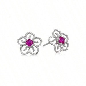 Sterling Silver Sky Flower Stud Earrings Linglong Exquisite - 1 of 3