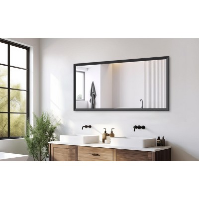 NicBex 36x24 Inch Modern Bathroom Mirror for Wall, Aluminum Framed Vanity Mirror, Hangs Horizontally or Vertically for Living Room Bedroom