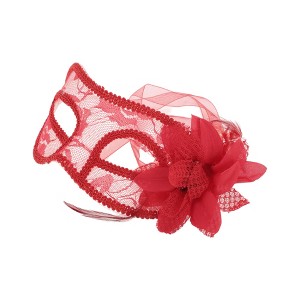 Unique Bargains Floral Lace Half Face Party Mask 1 Pc - 1 of 4