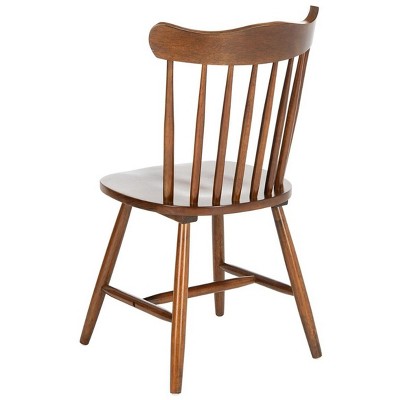 Walnut Slat Back Windsor Dining Chair Set of 2