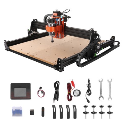 VEVOR CNC Router Machine, 300W, 3 Axis GRBL Control Wood Engraving Carving Milling Machine Kit, 15.75 x 15.75 x 2.36 in / 400 x 400 x 60 mm, Black