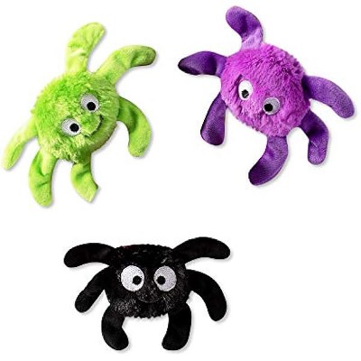 Fringe Studio, Creepy CRAWLY Spiders, Small Plush Dog Toy 3PCS Set, PetShop Collection (289479)