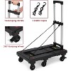 Folding Trolley, Portable Utility Cart with 6 Wheels/Extension Base/Elastic Cord, 500lbs, Ideal for Moving/Shopping/Travelling/Home Use, Black - 4 of 4