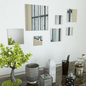 vidaXL Wall Mirror Set of 7 Transparent Glass Small Decorative Inlays - 1 of 4