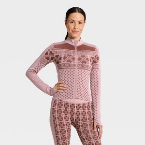 Women's Seamless Fair Isle Printed Full Zip Jacket - All In Motion™ - 1 of 4