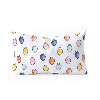 Little Arrow Design Co watercolor holiday lights Oblong Throw Pillow - Society6