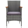 VidaXL Patio Dining Chairs 4 pcs Poly Rattan Gray - 3 of 4