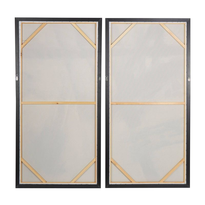 Set of 2 Canvas Abstract Lines Framed Wall Arts with Gold Foil Accent Light Gray - Olivia &#38; May, 4 of 6