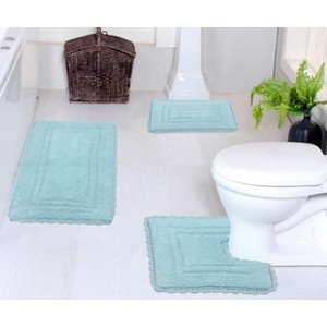 Casual Elegence Collection Cotton Reversible Tufted Set of 3 Bath Rug Set - Home Weavers - 1 of 4