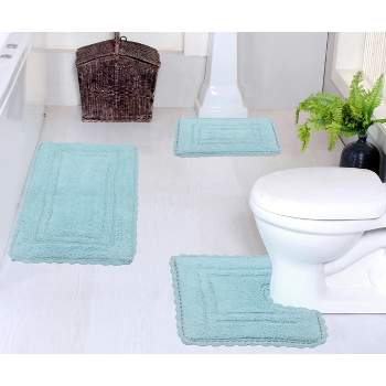 Casual Elegence Collection Cotton Reversible Tufted Set of 3 Bath Rug Set - Home Weavers
