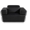 HomeRoots 47" Black and Silver Italian Leather Club Chair - 4 of 4