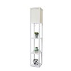 Column Shelf Floor Lamp with Linen Shade - Lalia Home - 3 of 4