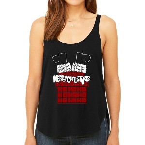 LA Pop Art Chimney Santa - Women's Premium Word Art Flowy Tank Top - 1 of 4