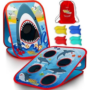 SWOOC Games - Shark Frenzy | 2-in-1 Bean Bag Toss Game for Kids | 5-Second Setup | Toddler Party Games For Kids 3-5 | Toddler Outdoor Games for Kids - 1 of 4
