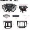 UPTIOT Steel Outdoor Fireplace with Side Tables - 2 of 4