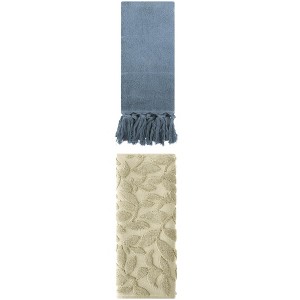 REGALWOVEN 2 Packs Soft Absorbent Cotton Hand Towels with Tassels 14" x 30" - 1 of 4