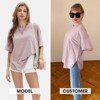 EXLURA Womens Summer Oversized T Shirts Crewneck Loose Workout Short Sleeve Blouse Tops 2025 Y2K Casual Athletic Basic Tee - 2 of 4