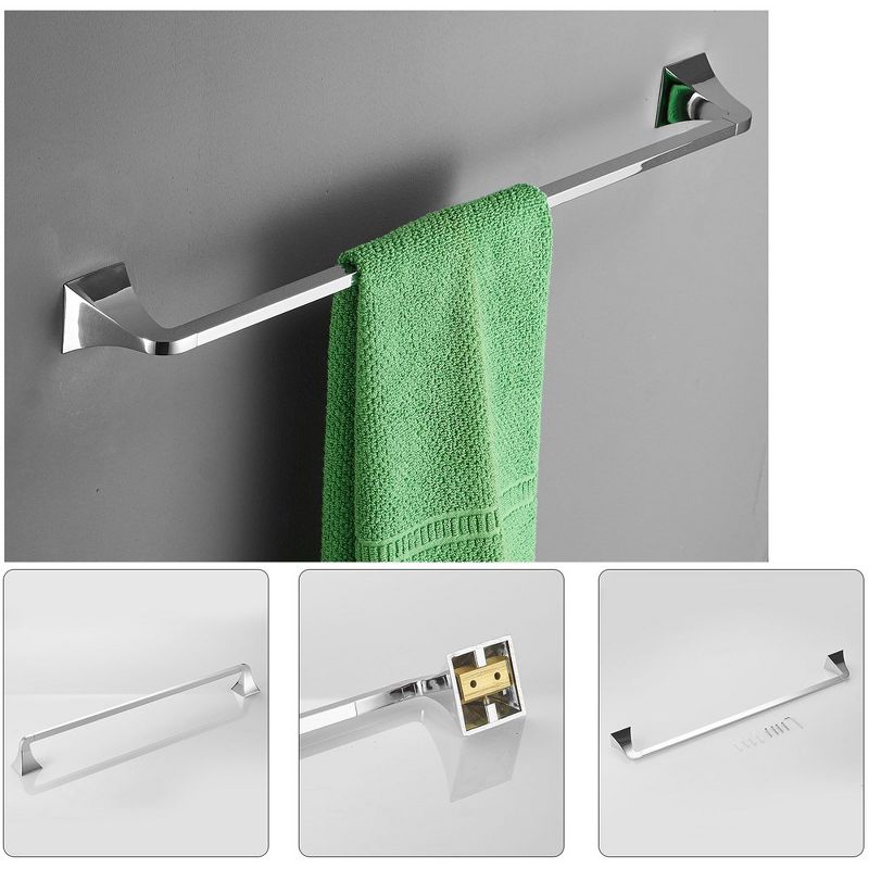 BWE 4-Piece Bath Hardware Set Towel Rack with Toilet Paper Holder Towel Hook and 24 in. Towel Bar, 4 of 6