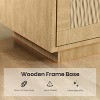 Acekool Rattan Bookshelf with Doors, 5-Tier Boho Farmhouse Storage Shelf, Enclosed Cabinet, Wooden Base, 63 Inch for Living Room Bedroom Office - 4 of 4