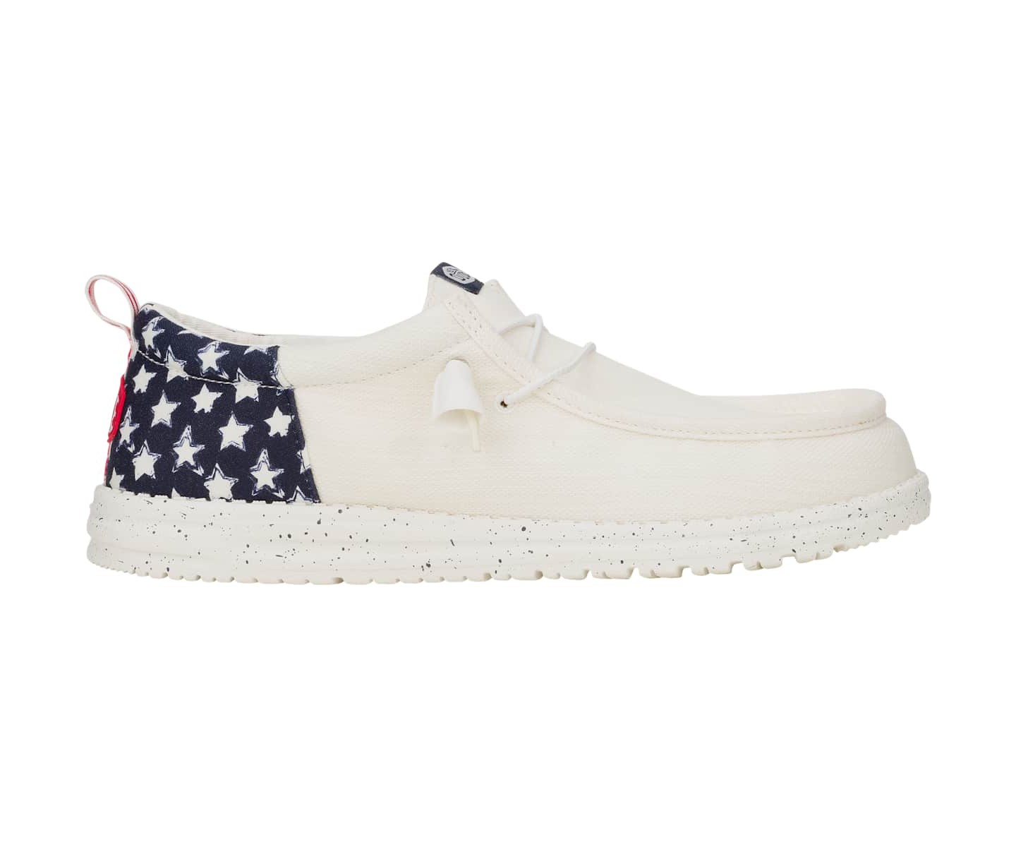HEYDUDE Men Wally Funk Americana Stars, 4thof July Patriotic Shoes, White/Navy Blazer, 15, цвет: Белый — фото 1