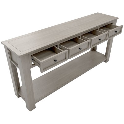 NicBex 63''Console Table with 4 Storage Drawers and Bottom Shelf Entryway Table Narrow Long Suitable for Entryway,Living Room