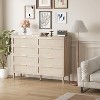 Jojoka 8-Drawer Rattan Dresser, Farmhouse Chest with Golden Handles & 5 Sturdy Legs, Wood Storage Organizer for Bedroom, Living Room, Entryway - 2 of 4