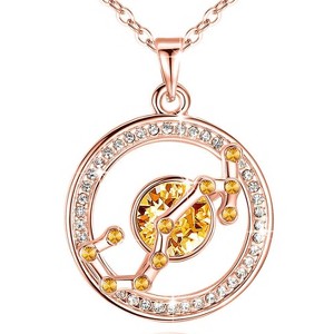 Leafael "Superstar Zodiac Constellation Pendant Necklace Made with Premium Crystal Horoscope Jewelry, Gold or Rose Gold Plated, 18"+ 2" - 1 of 4