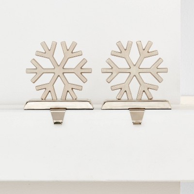 2pk Metal Snowflake Christmas Stocking Holder Silver - Wondershop™