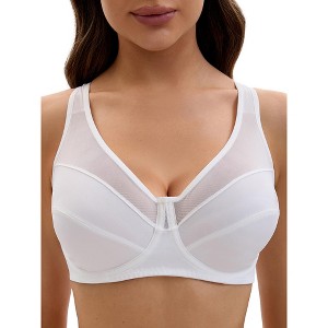 INSPIRE CHIC Women's Mesh Lace Adjustable Strap Underwear Soft Bras with Support Full Coverage Bra - 1 of 4