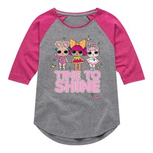 Girls' - LOL Surprise! - Time to Shine Shirt Tail Raglan Graphic T-shirt - 1 of 4