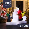 LuxenHome 5.9' Long Santa Snowman and Penguin Inflatable with Lights Multi-Color - 4 of 4