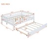 Twin/Full Size Wood Daybed with Trundle and Fence Guardrails - ModernLuxe - 3 of 4