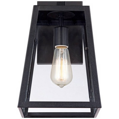 Arrington 13" Mystic Black Outdoor Wall Light with Clear Glass