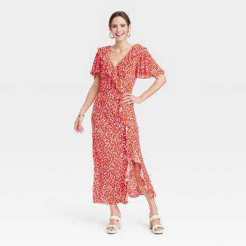 Women's Ruffle Short Sleeve Maxi Dress - A New Day™