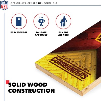 Washington Commanders 2'x4' Wood Cornhole Set with Bean Bags