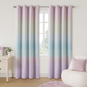 Awesome Home  Blackout Grommet Taylor Ombre Curtains Pair - 1 of 4