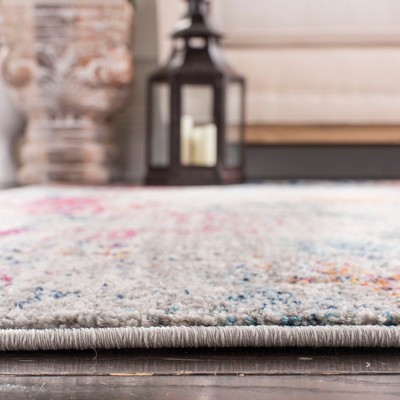 Reversible Gray Boho Chic Medallion Rectangular Rug