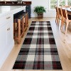 Washable Non-Slip Runner Rug - Plaid Hallway, Kitchen, Entryway Mat - Stain Resistant Farmhouse Carpet - 3 of 4