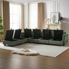 113.5'' Modular U-Shaped Corduroy Sectional Sofa with Storage Ottoman, 6-Seat Convertible Couch Bed with Storage Seat for Living Room - 2 of 4