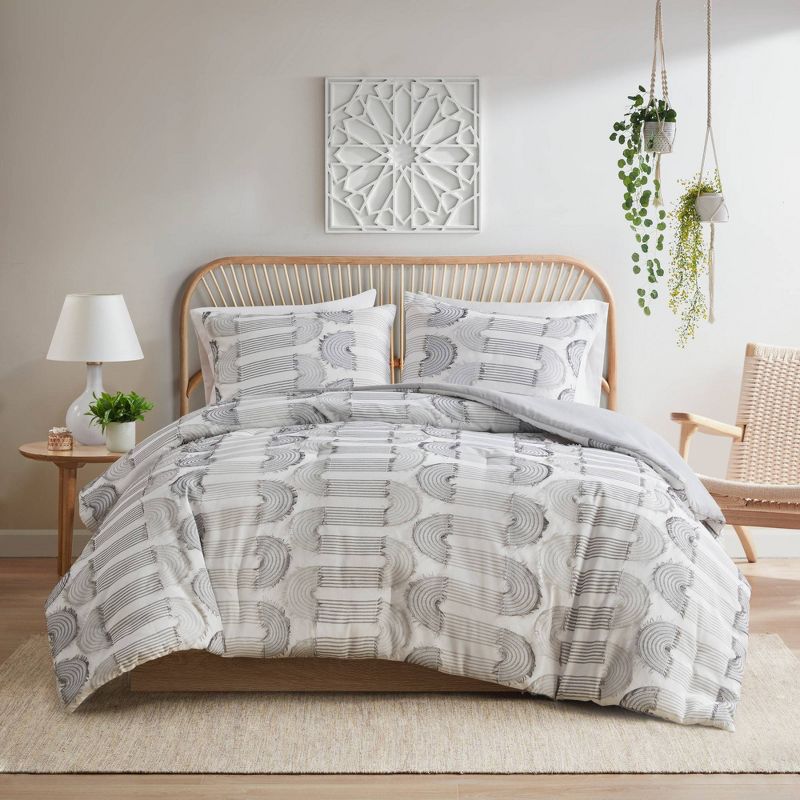 Intelligent Design Esther Clip Jacquard Comforter Set Gray, 3 of 9