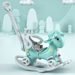Rocking Horse for Toddlers, Balance Bike Ride On Toys with Push Handle, Backrest and Balance Board, for Baby Girl & Boy, Unicorn Kids Riding - 1 of 4