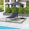 Resenkos Acacia Wood Lounger With Wheels, Adjustable Outdoor Sun Lounger, Comfortable Relaxation Chair, White - 3 of 4