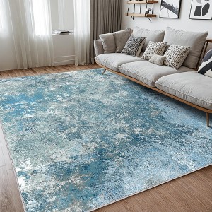 ABYNOW Machine Washable Area Rug – Soft Modern Abstract Carpet for Living Room, Bedroom, and Dining Room, Non-Slip Floor Rug - 1 of 4