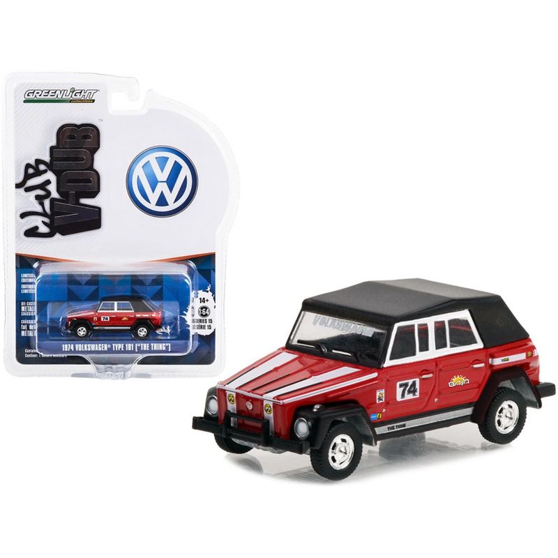 1974 Volkswagen Thing (Type 181) #74 Red "BAJA Thing" "Club Vee V-Dub" Series 15 1/64 Diecast Model Car by Greenlight, 1 of 4