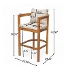Christopher Knight Home Maisie Rustic Acacia Wood Outdoor Barstools with Cushions (Set of 2) - 3 of 4