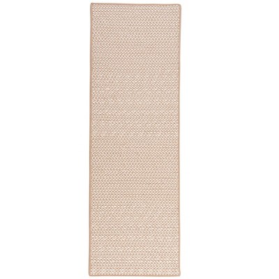 Colonial Mills Outdoor Houndstooth Tweed Braided Runner, Cuban Sand 2'x12', Rectangle Shape