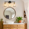 POWLIG 22-in 3-Light Modern Black Gold Dimmable Bathroom Vanity Light with Cone Clear Glass Shade - 3 of 4