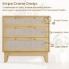 Rattan 3 Different Drawer Dresser for Bedroom, Handles and Wooden Legs, Compact Storage Chest, Modern Small Dresser, for Bedroom, Living Room - 4 of 4